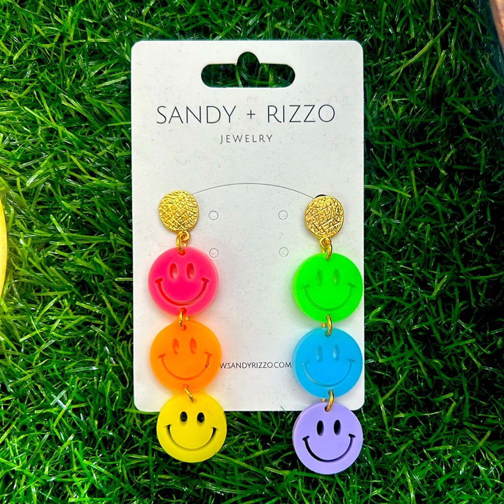 Smiley acrylic earrings